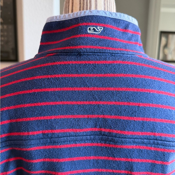 Vineyard Vines Navy and Red Striped Polo long sleeve - Picture 11 of 16